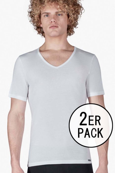 WHITE • 086911 • V-Shirt im Doppelpack • Every Day In Shirt Multipack • Skiny men